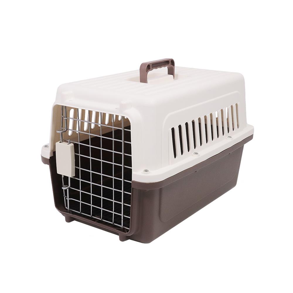 กรงสัตว์เลี้ยงพกพา PETUS 48 ซม. สีขาวกาแฟ