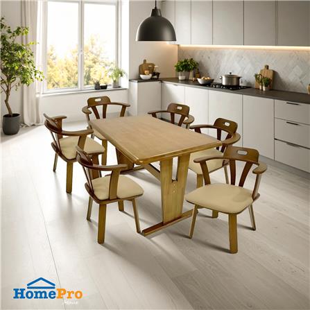 โต๊ะอาหาร 6 ที่นั่ง FURDINI TIME 150 ซม. สีน้ำตาล_2