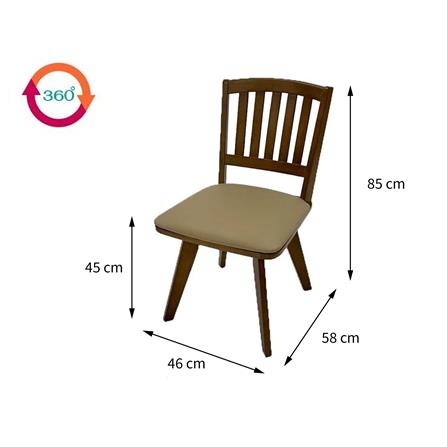 เก้าอี้ห้องอาหารหมุนได้ FURDINI RETRO สีน้ำตาล_9