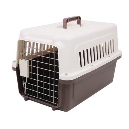 กรงสัตว์เลี้ยงพกพา PETUS 58 ซม. สีขาวกาแฟ_0