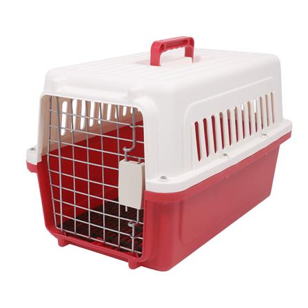 กรงสัตว์เลี้ยงพกพา PETUS 58 ซม. สีขาวแดง_0