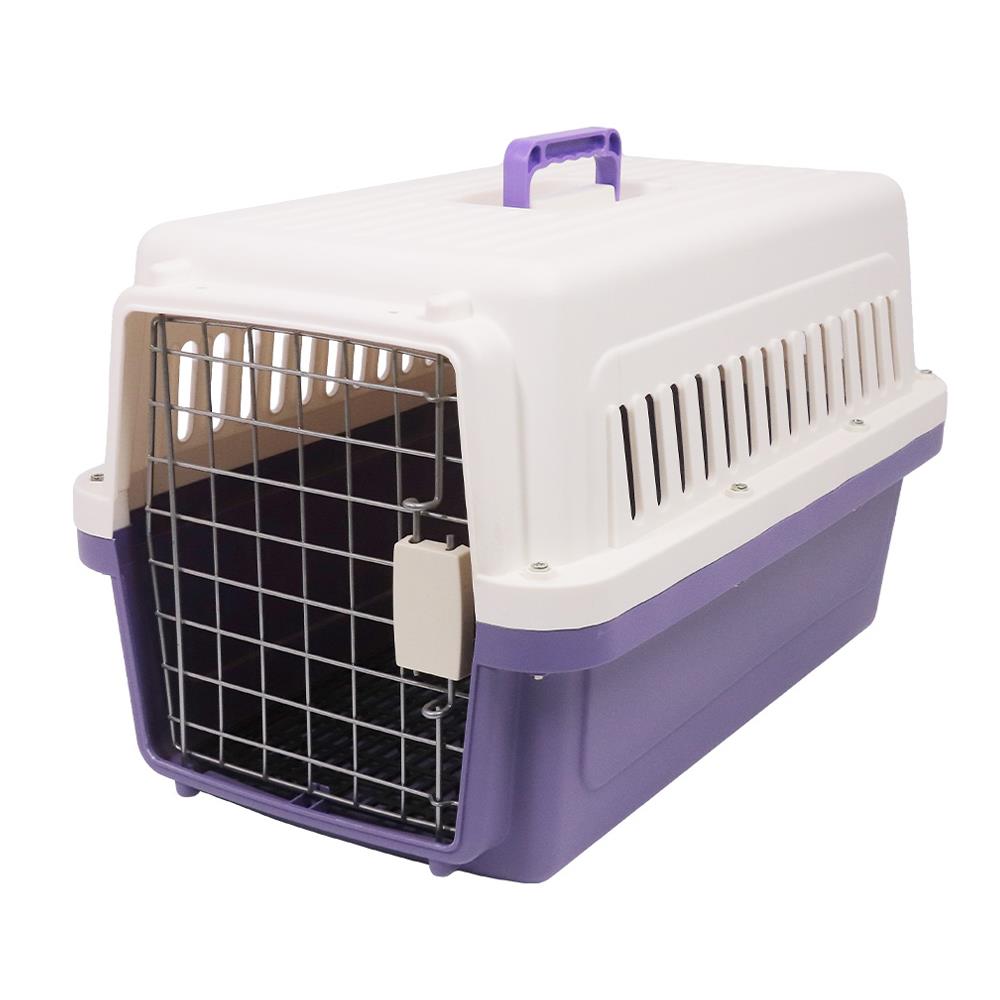 กรงสัตว์เลี้ยงพกพา PETUS 58 ซม. สีขาวม่วง