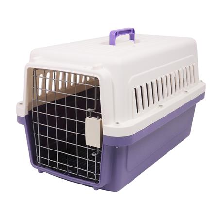 กรงสัตว์เลี้ยงพกพา PETUS 58 ซม. สีขาวม่วง_0