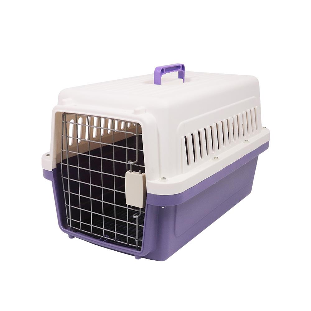 กรงสัตว์เลี้ยงพกพา PETUS 48 ซม. สีขาวม่วง