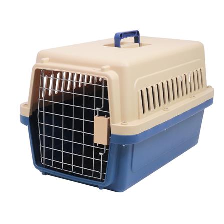 กรงสัตว์เลี้ยงพกพา PETUS 58 ซม. สีกาแฟน้ำเงิน_0