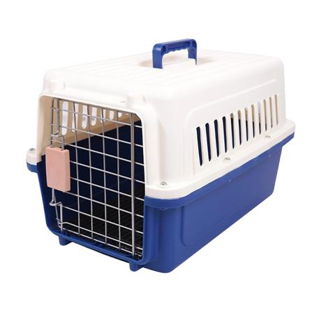 กรงสัตว์เลี้ยงพกพา PETUS 58 ซม. สีขาวน้ำเงิน_0