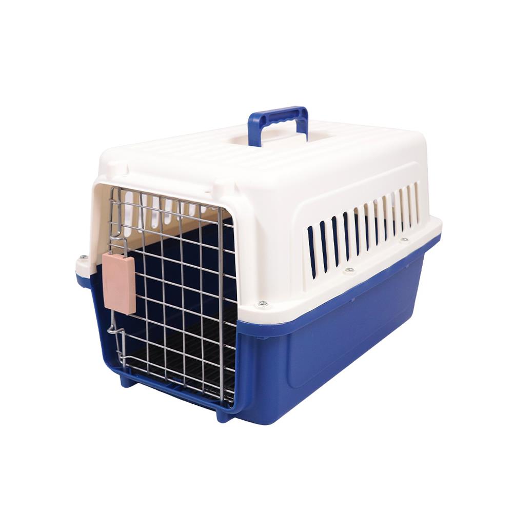กรงสัตว์เลี้ยงพกพา PETUS 48 ซม. สีขาวน้ำเงิน