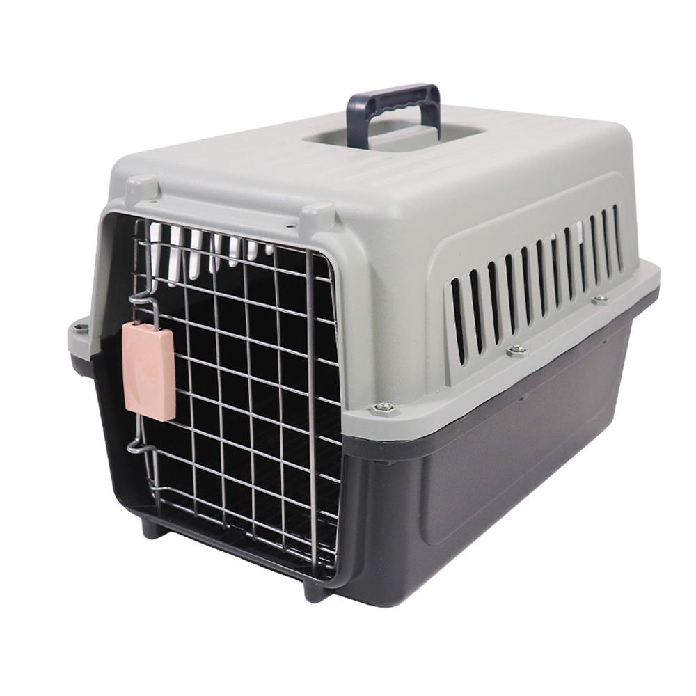 กรงสัตว์เลี้ยงพกพา PETUS 58 ซม. สีเทาดำ