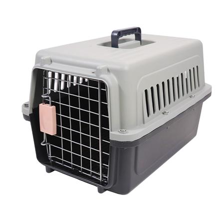 กรงสัตว์เลี้ยงพกพา PETUS 58 ซม. สีเทาดำ_0