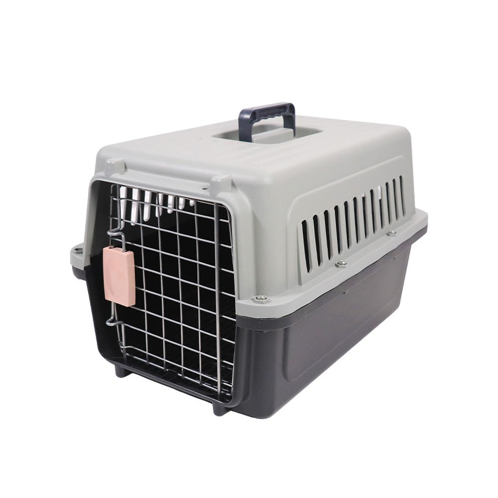 กรงสัตว์เลี้ยงพกพา PETUS 48 ซม. สีเทาดำ