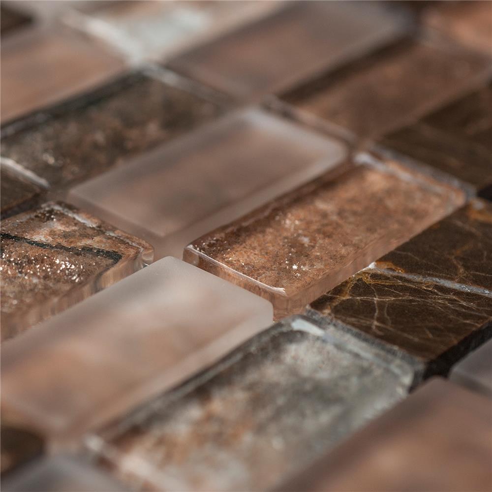 โมเสคแก้ว 30x30 ซม. GLASCERA ไมก้า น้ำตาล