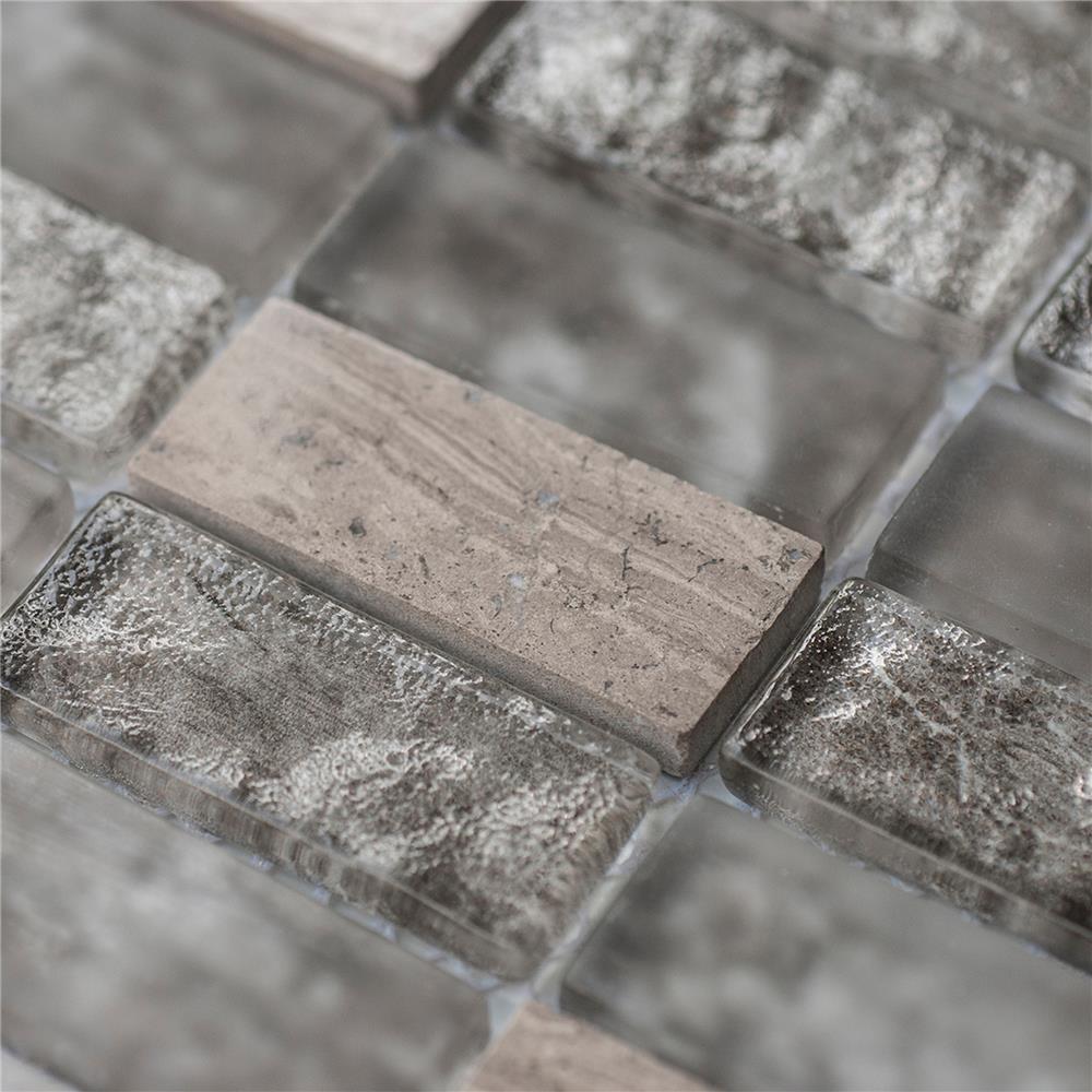 โมเสคแก้ว 30x30 ซม. GLASCERA ไมก้า เกรย์