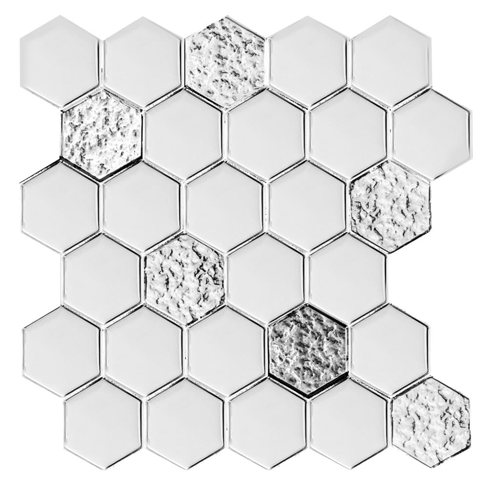 โมเสคแก้ว 31.5x29.8 ซม. GLASCERA ลอฟท์ตี้ ซิลเวอร์