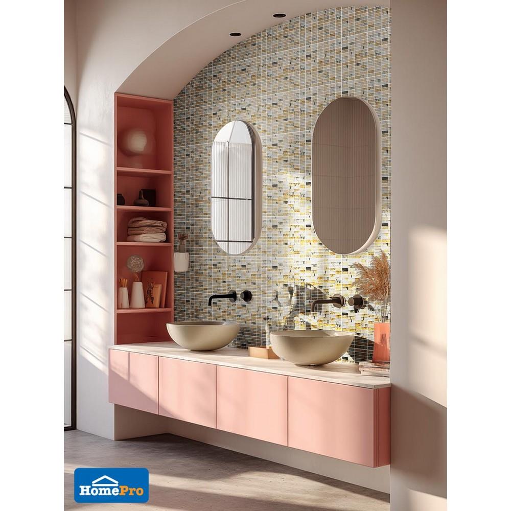 โมเสคแก้ว 30x30 ซม. GLASCERA ไมก้า ครีม