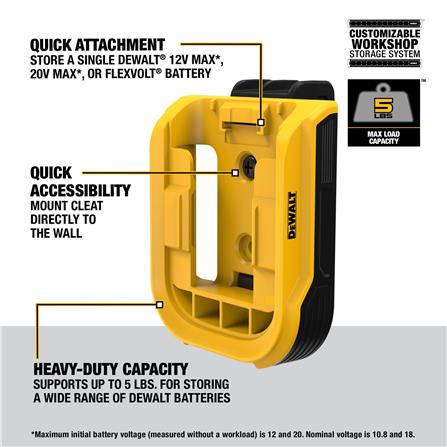 ที่เสียบแบตเตอรี่แบบเดี่ยว DEWALT DWST82820 สีเหลือง/ดำ_6