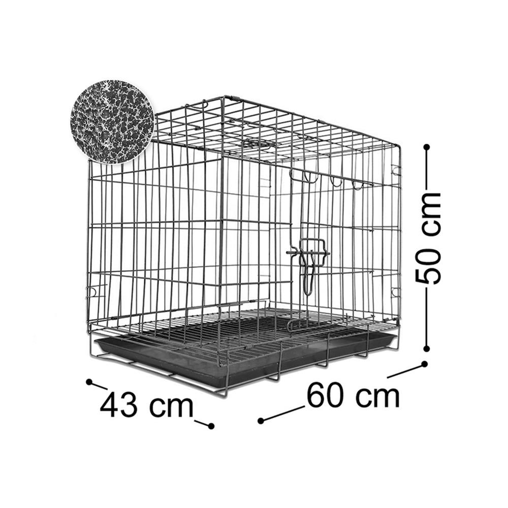 กรงสัตว์เลี้ยงพับได้ PETUS 60X43 ซม. สีเทา