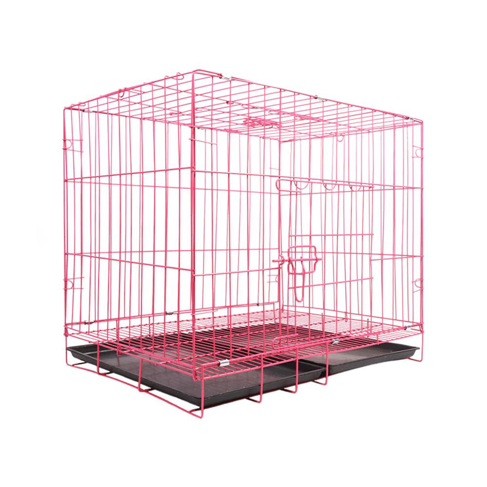 กรงสัตว์เลี้ยงพับได้ PETUS 70X50 ซม. สีชมพู