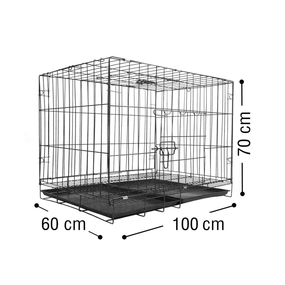 กรงสัตว์เลี้ยงพับได้ PETUS 100X60 ซม. สีดำ
