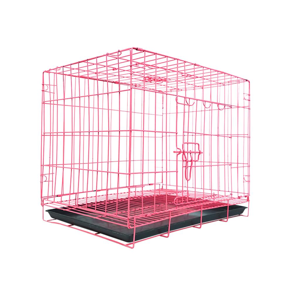 กรงสัตว์เลี้ยงพับได้ PETUS 60X43 ซม. สีชมพู