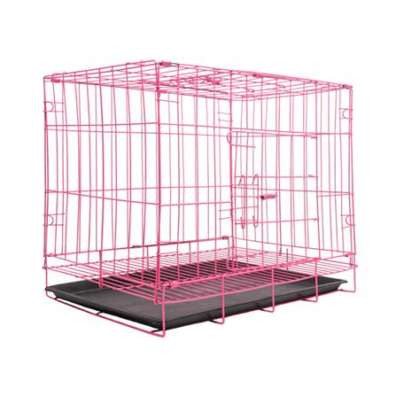 กรงสัตว์เลี้ยงพับได้ PETUS 50X34 ซม. สีชมพู_0