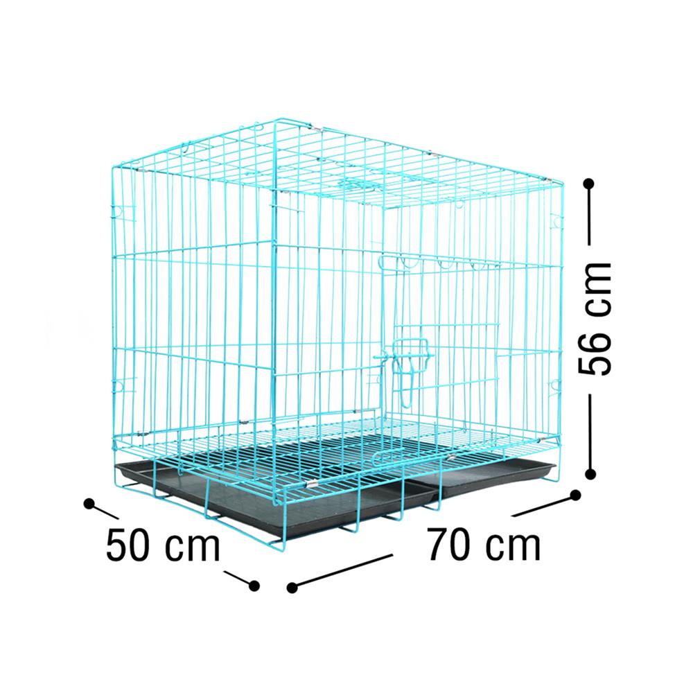 กรงสัตว์เลี้ยงพับได้ PETUS 70X50 ซม. สีฟ้า
