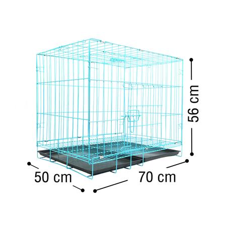 กรงสัตว์เลี้ยงพับได้ PETUS 70X50 ซม. สีฟ้า_3