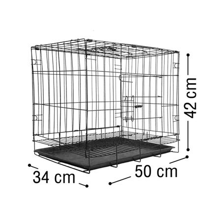 กรงสัตว์เลี้ยงพับได้ PETUS 50X34 ซม. สีดำ_3