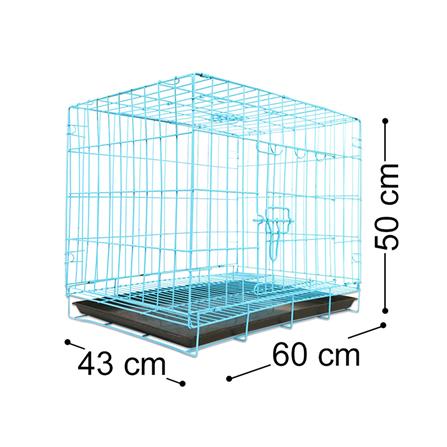 กรงสัตว์เลี้ยงพับได้ PETUS 60X43 ซม. สีฟ้า_3