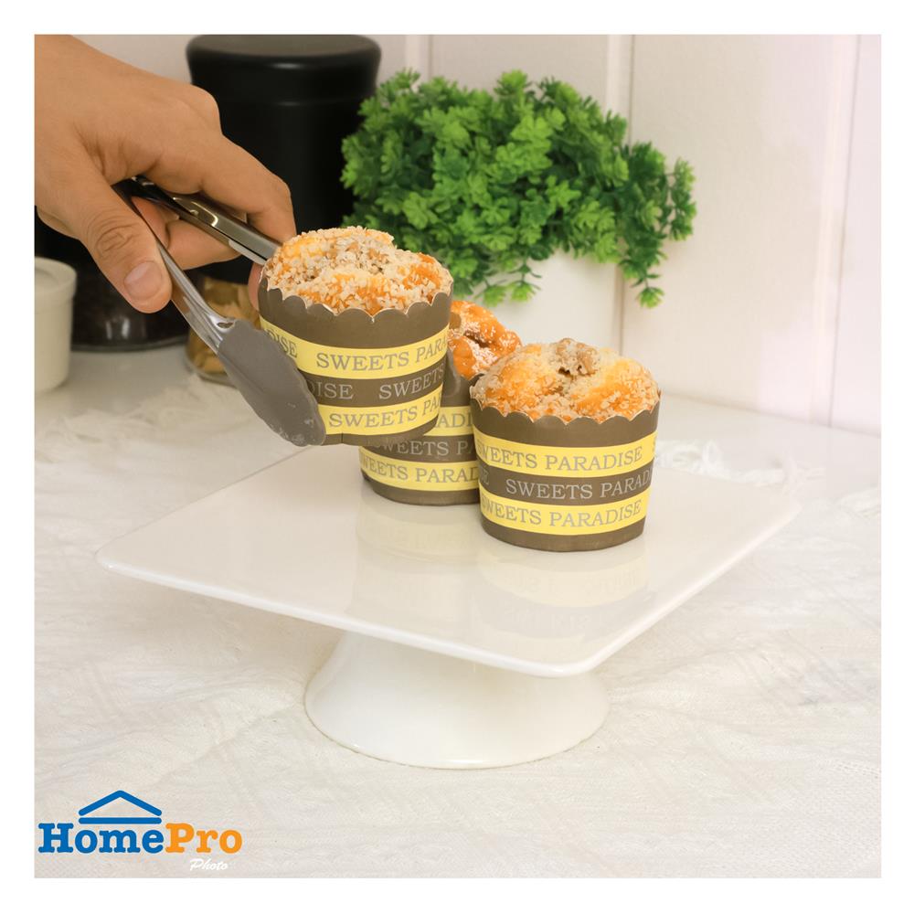 ที่วางขนมเหลี่ยม PORCELAIN 8 นิ้ว KECH SNOW