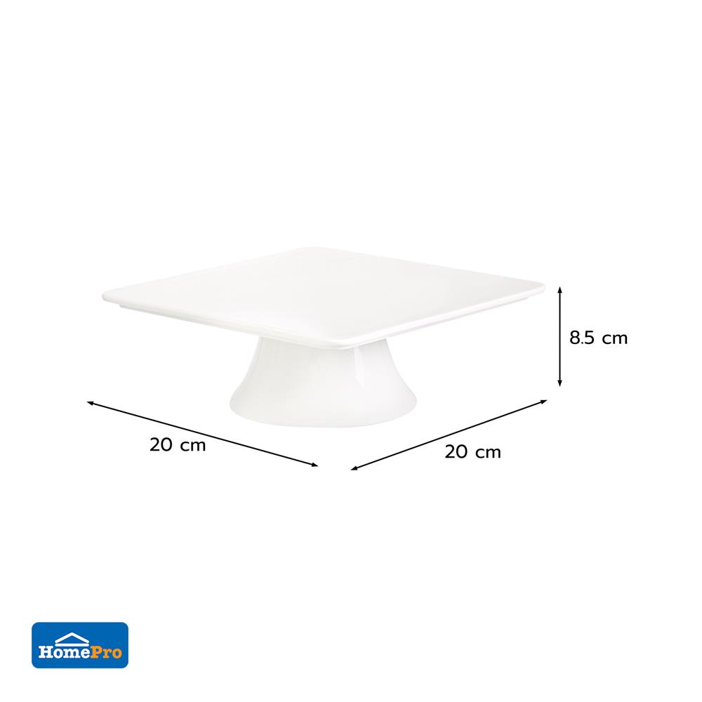 ที่วางขนมเหลี่ยม PORCELAIN 8 นิ้ว KECH SNOW