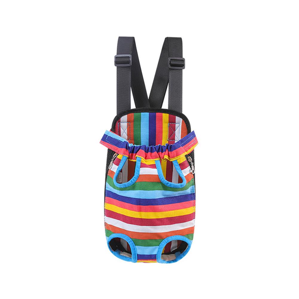 กระเป๋าสะพายสัตว์เลี้ยง PETUS ลายทาง ไซซ์ S สีเรนโบว์