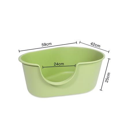 กระบะทรายแมว PETUS ทรงรีเล็ก สีเขียว_5