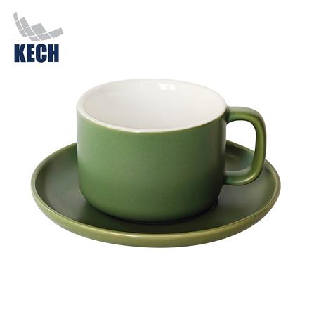 ชุดกาแฟ PORCELAIN 245 มล. KECH TWO TONE สีเขียว_0