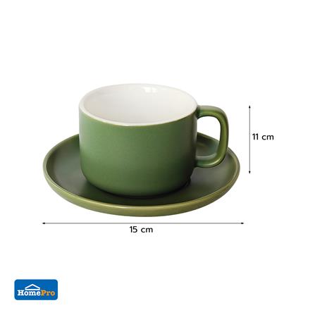 ชุดกาแฟ PORCELAIN 245 มล. KECH TWO TONE สีเขียว_1