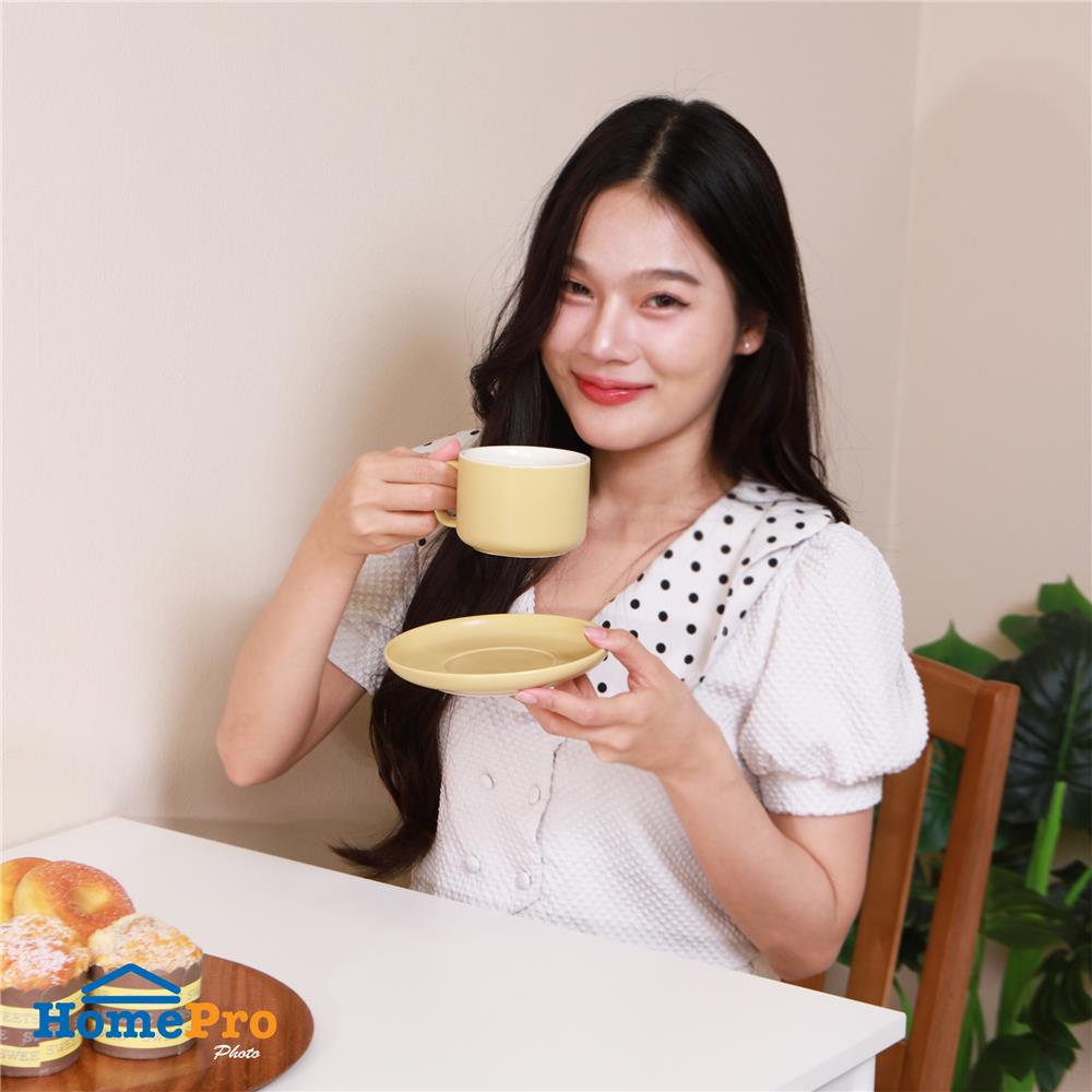 ชุดกาแฟ PORCELAIN 245 มล. KECH TWO TONE สีเหลือง