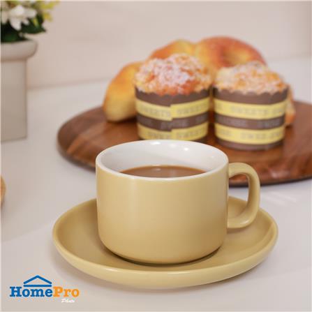 ชุดกาแฟ PORCELAIN 245 มล. KECH TWO TONE สีเหลือง_6