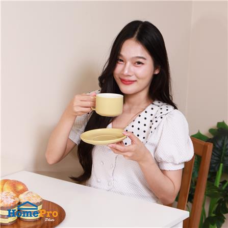 ชุดกาแฟ PORCELAIN 245 มล. KECH TWO TONE สีเหลือง_7