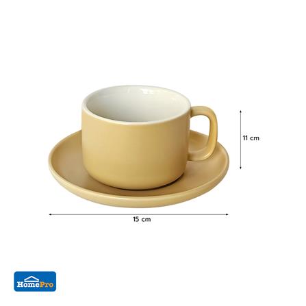 ชุดกาแฟ PORCELAIN 245 มล. KECH TWO TONE สีเหลือง_8