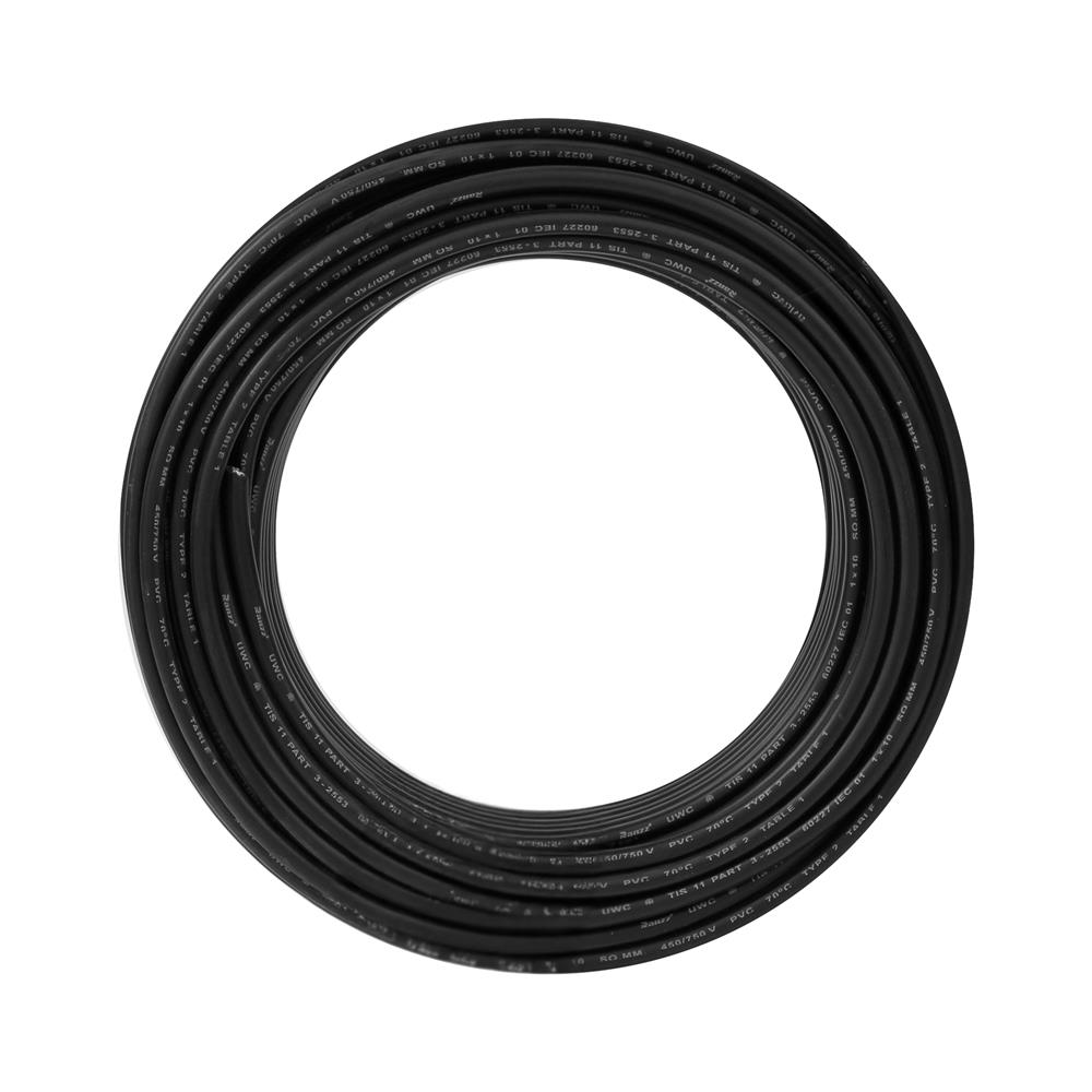 สายไฟ THW IEC01 RANZZ 1x10 ตร.มม. 30 ม. สีดำ
