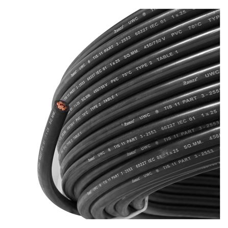 สายไฟ THW IEC01 RANZZ 1x25 ตร.มม. 100 ม. สีดำ_2