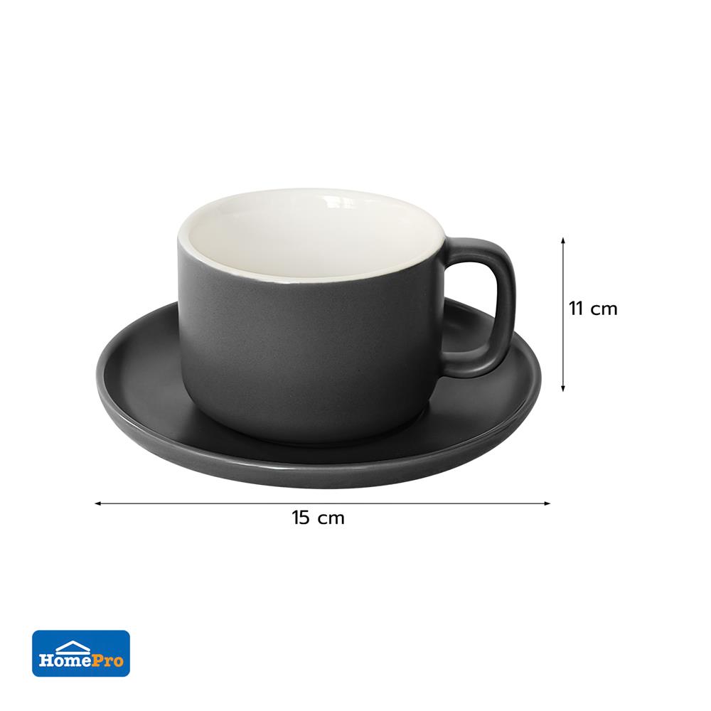 ชุดกาแฟ PORCELAIN 245 มล. KECH TWO TONE สีดำ