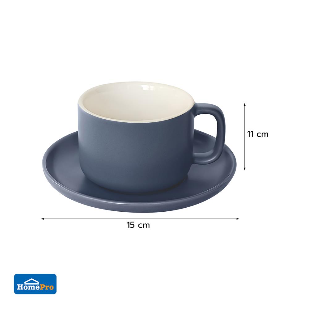 ชุดกาแฟ PORCELAIN 245 มล. KECH TWO TONE สีน้ำเงิน