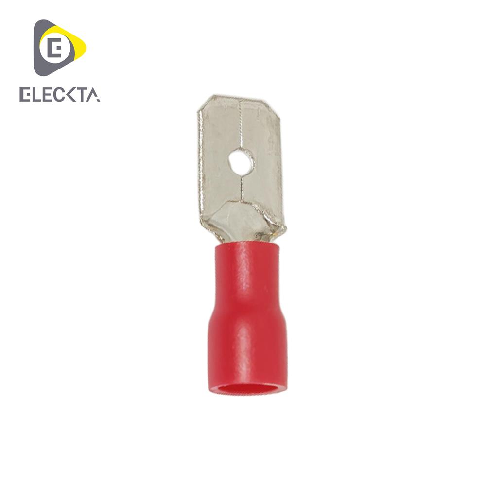 หางปลาเสียบตัวผู้แบน ELECKTA 0.5-1.5 ตร.มม. สีแดง (แพ็ก 20 ชิ้น)