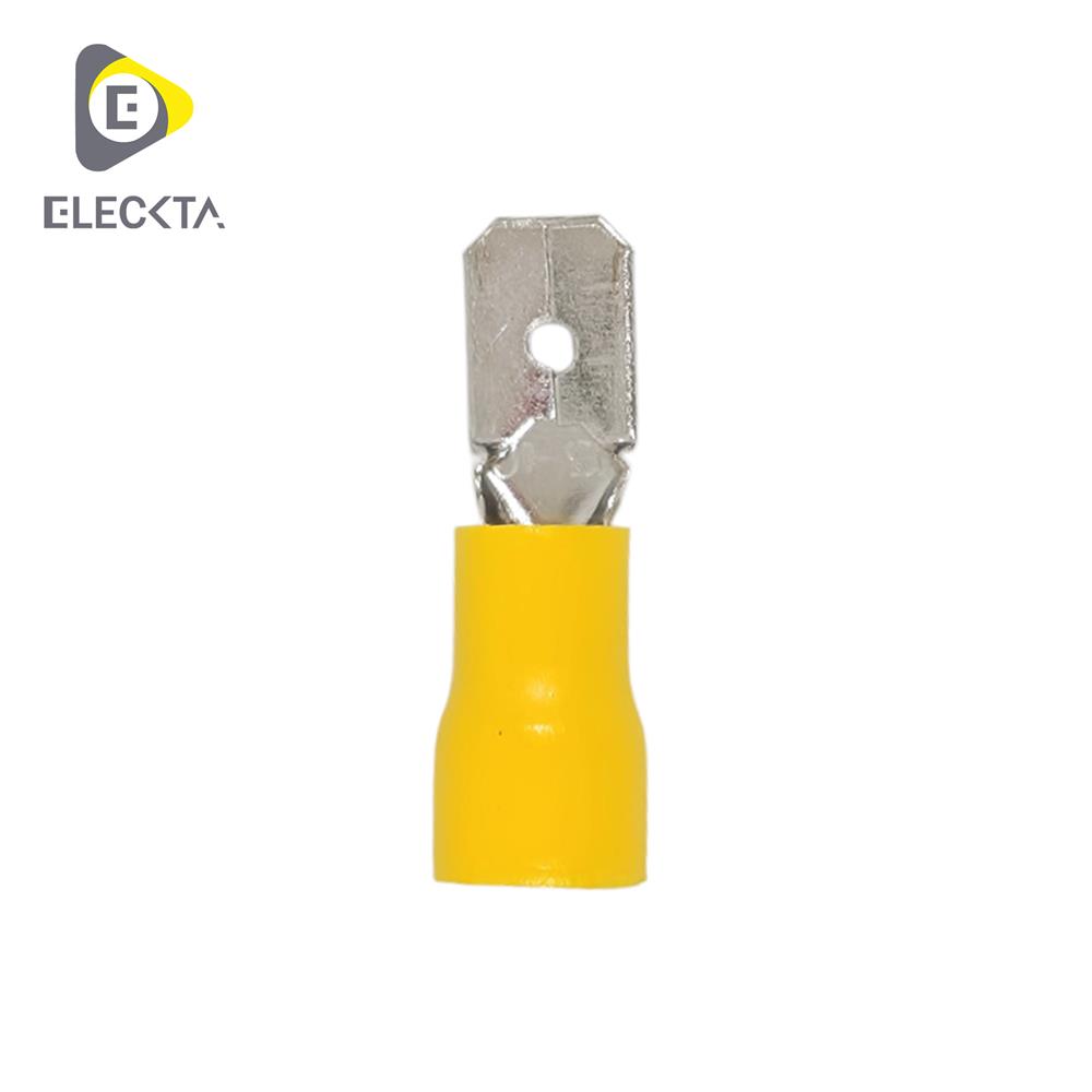 หางปลาเสียบตัวผู้แบน ELECKTA 4-6 ตร.มม. สีเหลือง (แพ็ก 20 ชิ้น)
