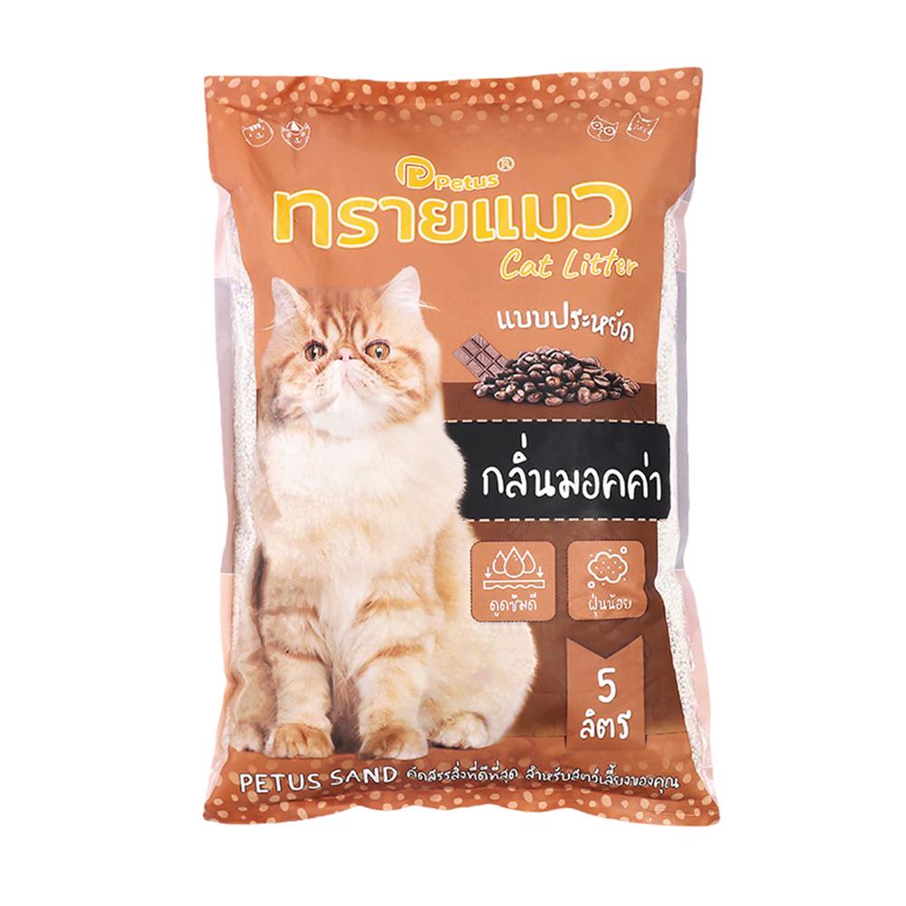 ทรายแมวเบนโทไนท์ PETUS กลิ่นมอคค่า 5 ลิตร