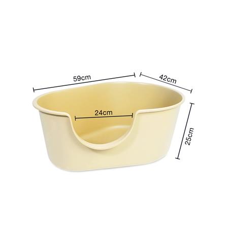 กระบะทรายแมว PETUS ทรงรีเล็ก สีเบจ_5