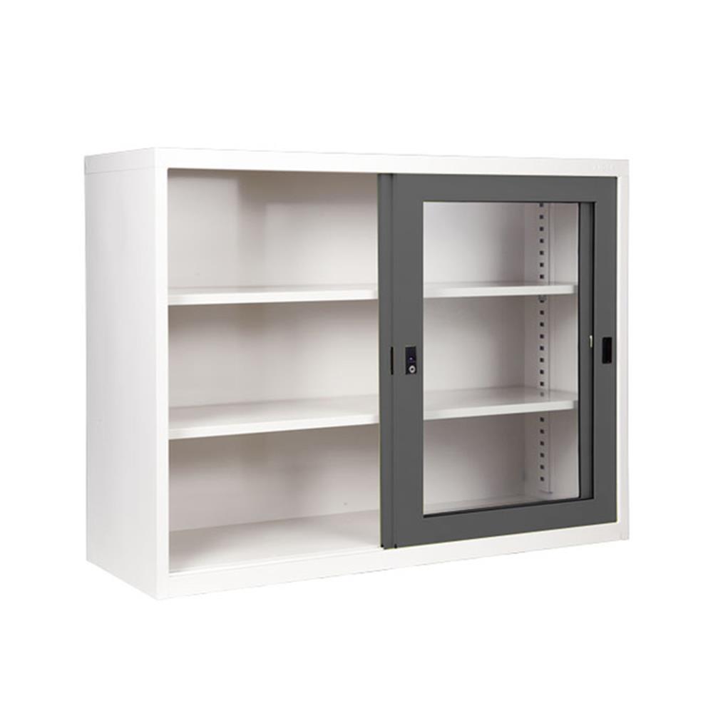 ตู้เหล็กบานเลื่อนกระจก KOL KGD-4 G1 สีเทา