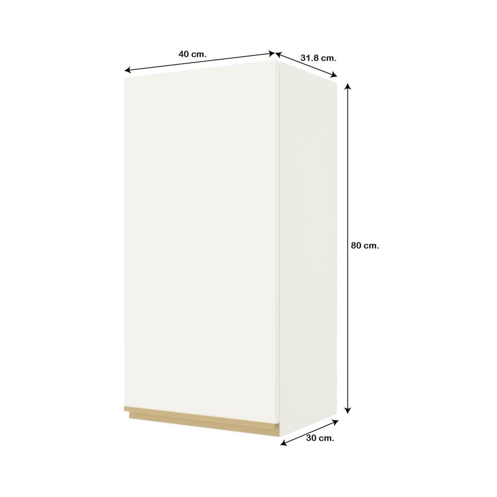 ตู้แขวนเดี่ยวเรียบ JUPITER JUVENTAS 40x80 ซม. สีขาว
