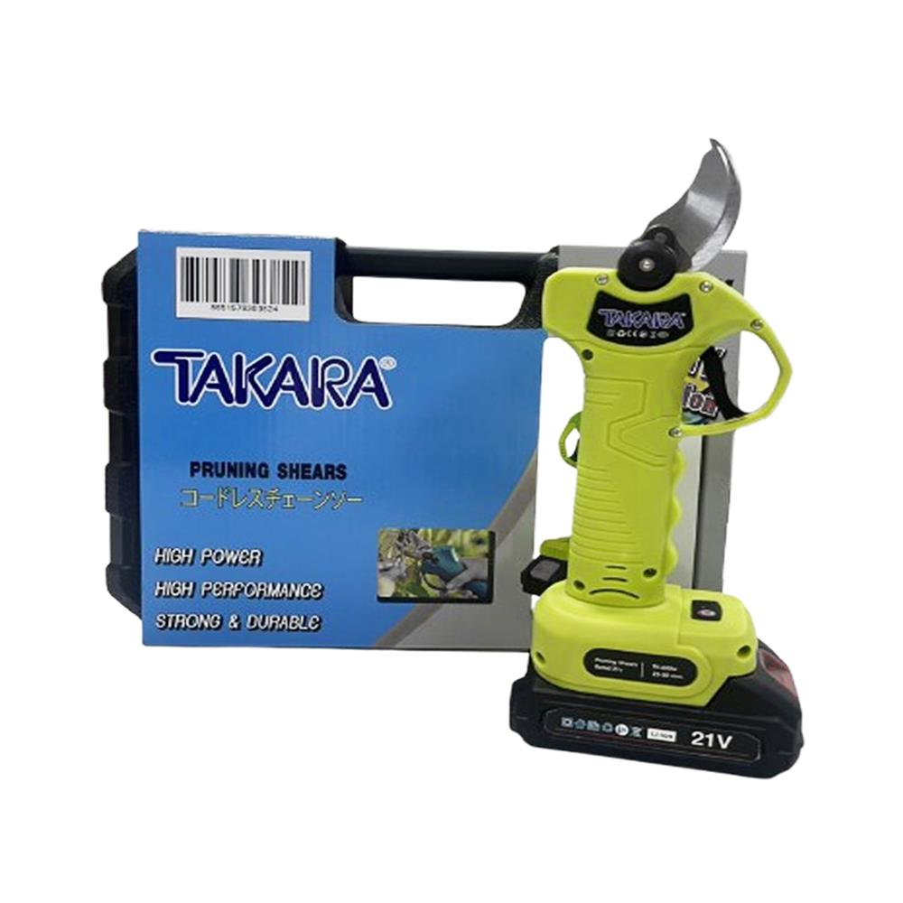 กรรไกรตัดกิ่งไร้สาย(พร้อมแบตเตอรี่) TAKARA 21 โวลต์