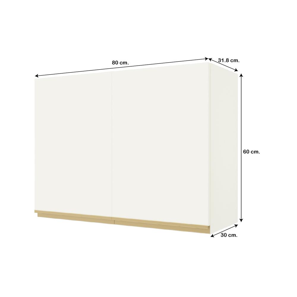 ตู้แขวนคู่เรียบ JUPITER JUVENTAS 80x60 ซม. สีขาว